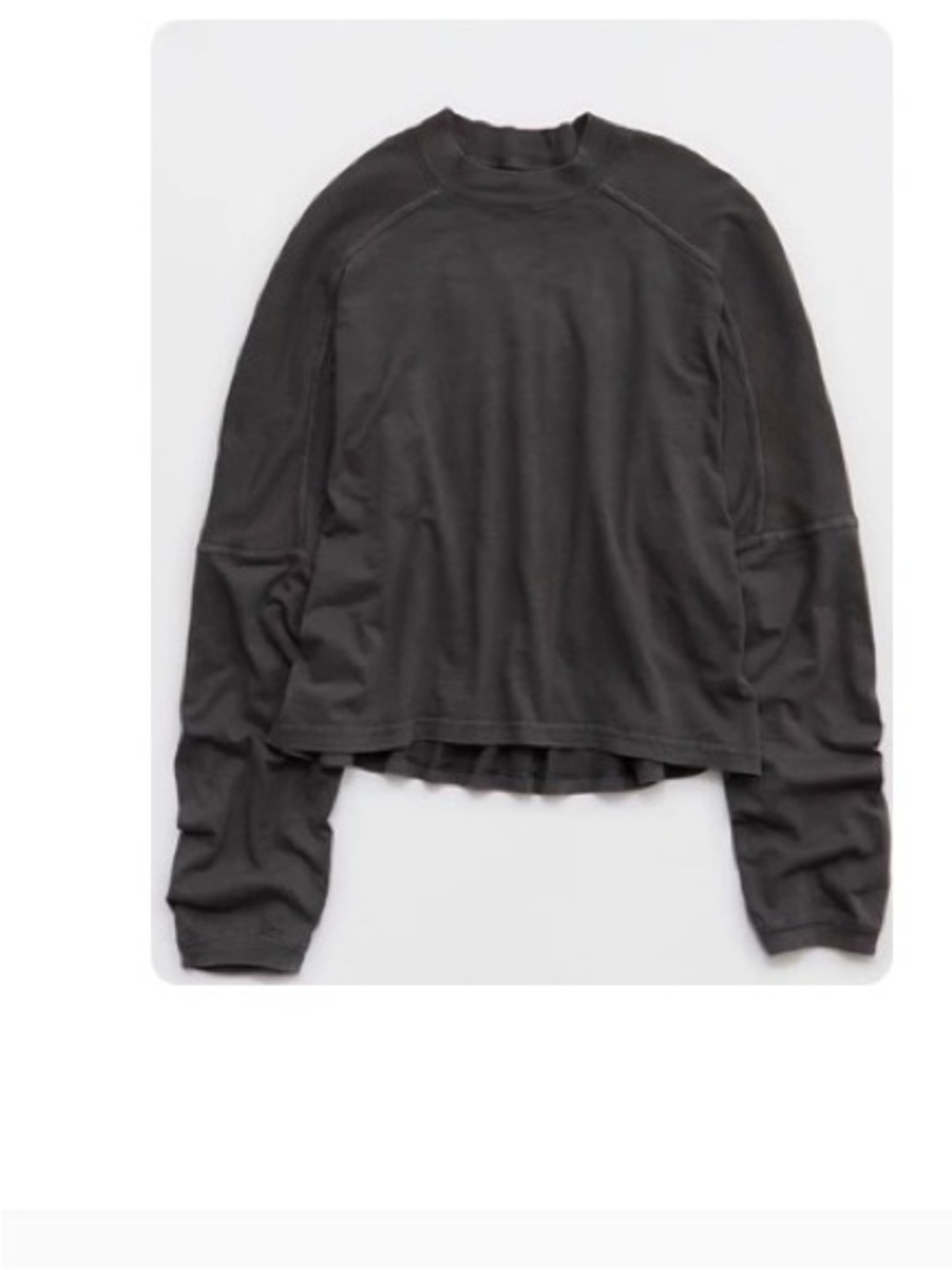 American Eagle Crewneck Long-Sleeve t shirt in Charcoal